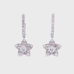 Load and play video in Gallery viewer, Zemira Hoop and Dangle Earrings in 18k white gold with diamonds
