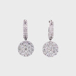 Load and play video in Gallery viewer, Olivia Diamond Cluster Hoop and Dangle Earrings in 18k white gold
