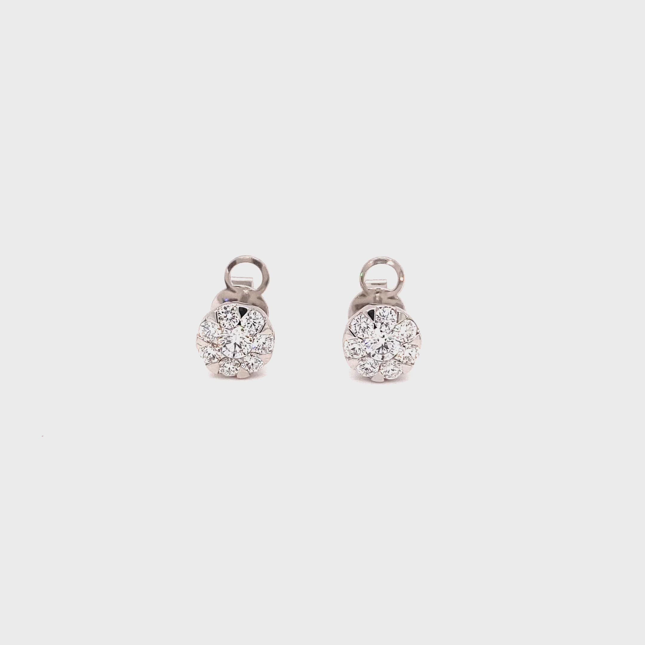 Gianna Stud Earrings in 18k white gold with diamonds