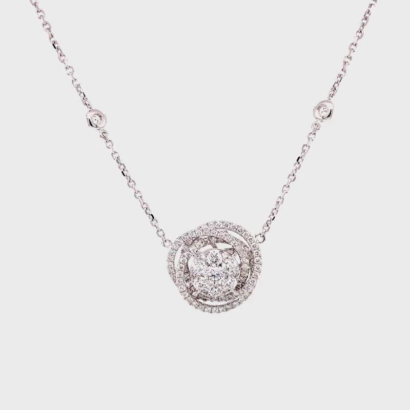 Rosalind Necklace in 18k white gold with diamonds