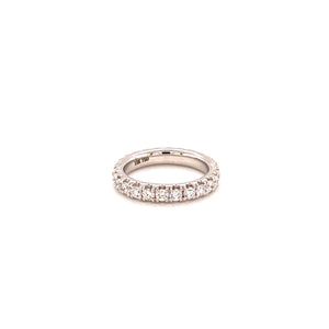 Anna Band Ring in 18k white gold with diamonds