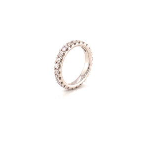 Anna Band Ring in 18k white gold with diamonds