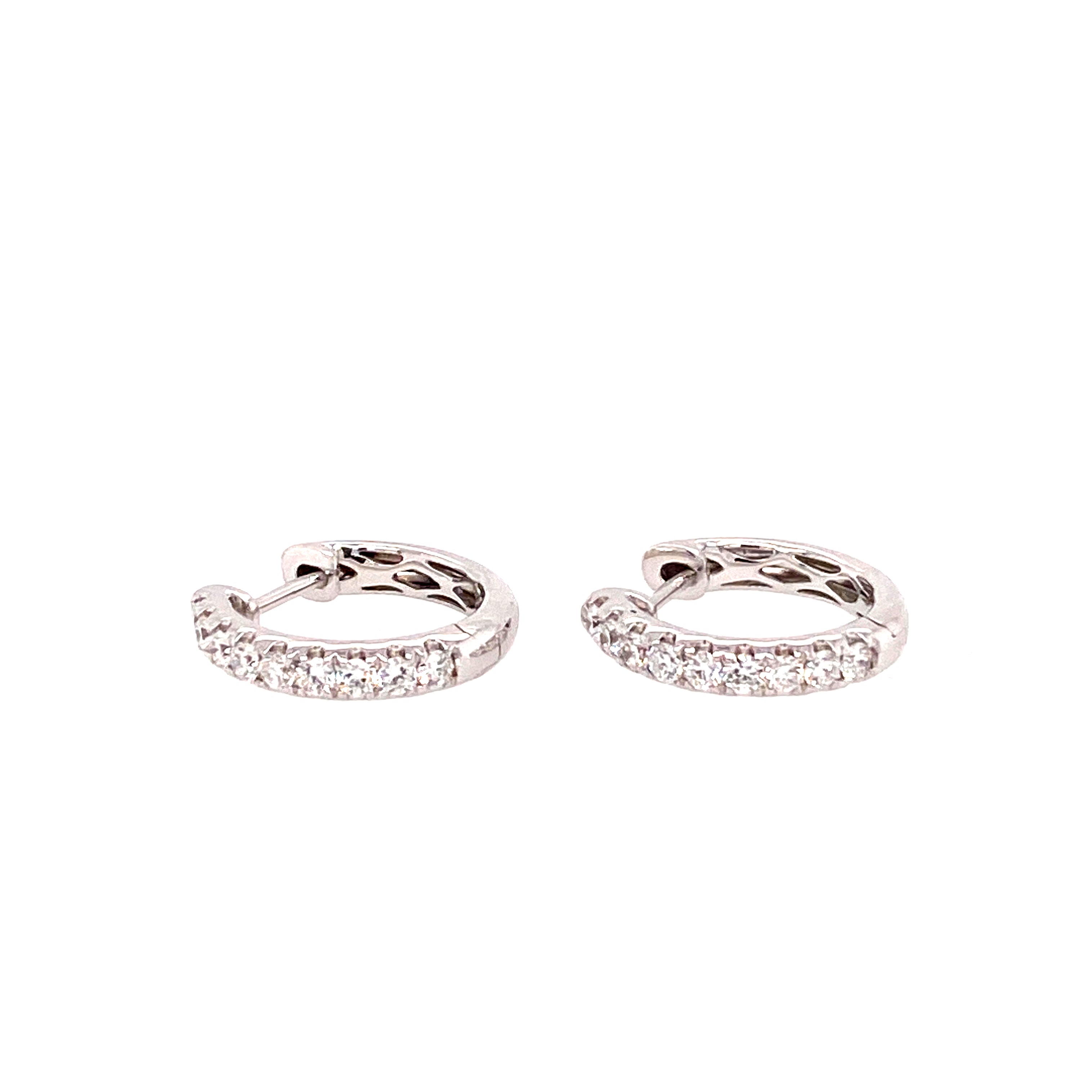 Madeline Mini Hoops in 18k white gold with diamonds