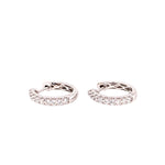 Load image into Gallery viewer, Madeline Mini Hoops in 18k white gold with diamonds
