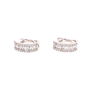 Tina Mini Hoops in 18k white gold with diamonds