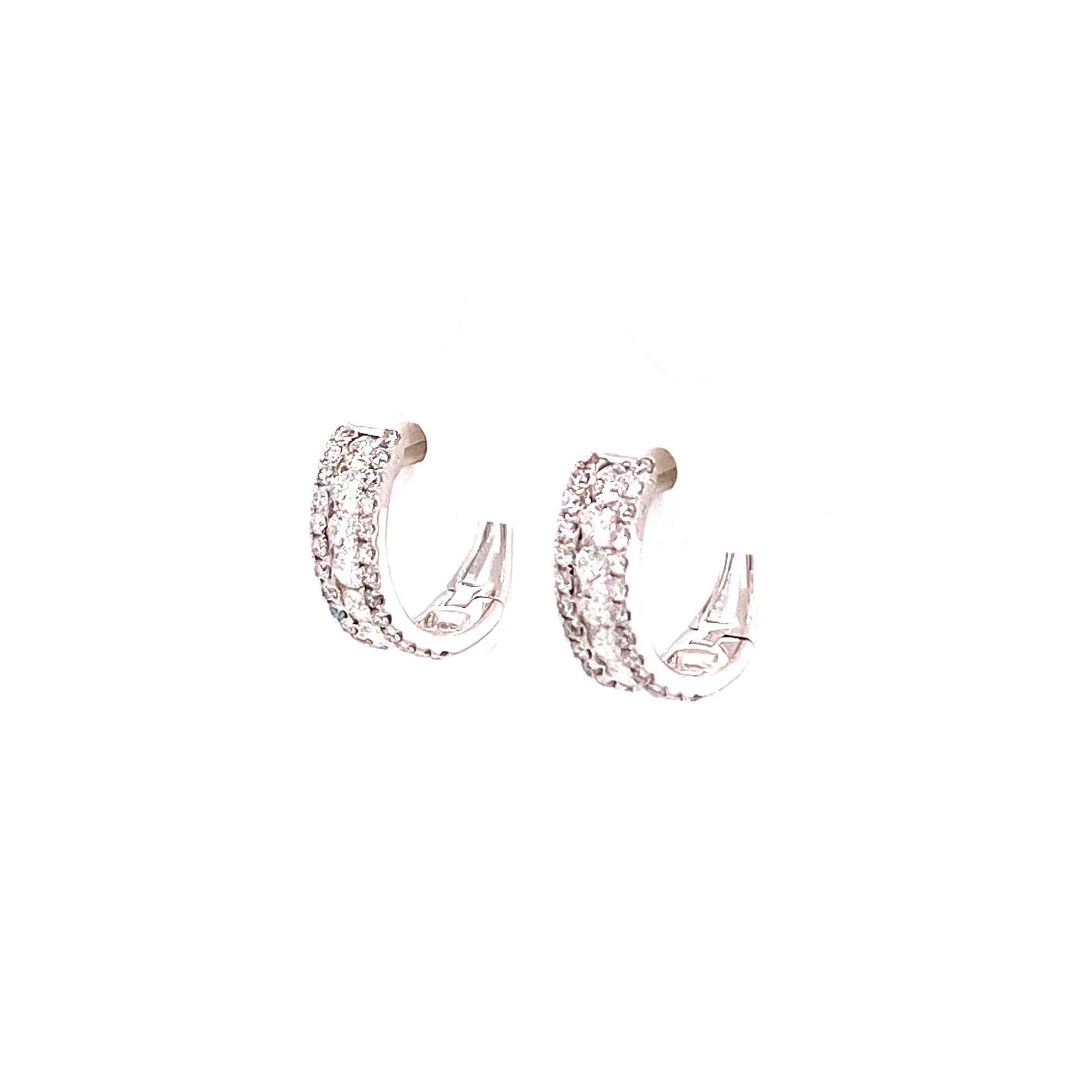 Tina Mini Hoops in 18k white gold with diamonds