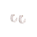 Load image into Gallery viewer, Tina Mini Hoops in 18k white gold with diamonds
