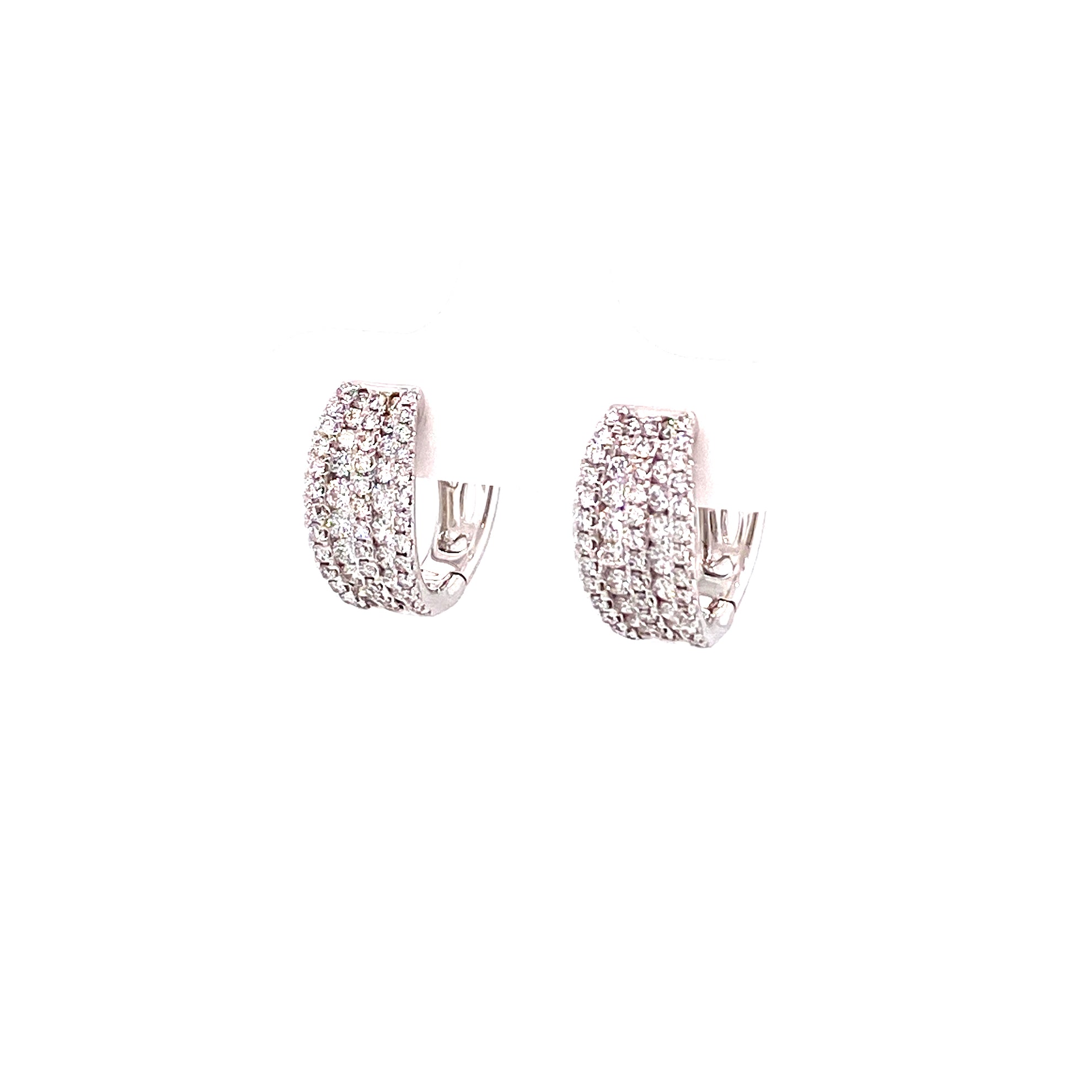 Elle Diamond Cluster Mini Hoops in 18k white gold