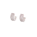 Load image into Gallery viewer, Elle Diamond Cluster Mini Hoops in 18k white gold
