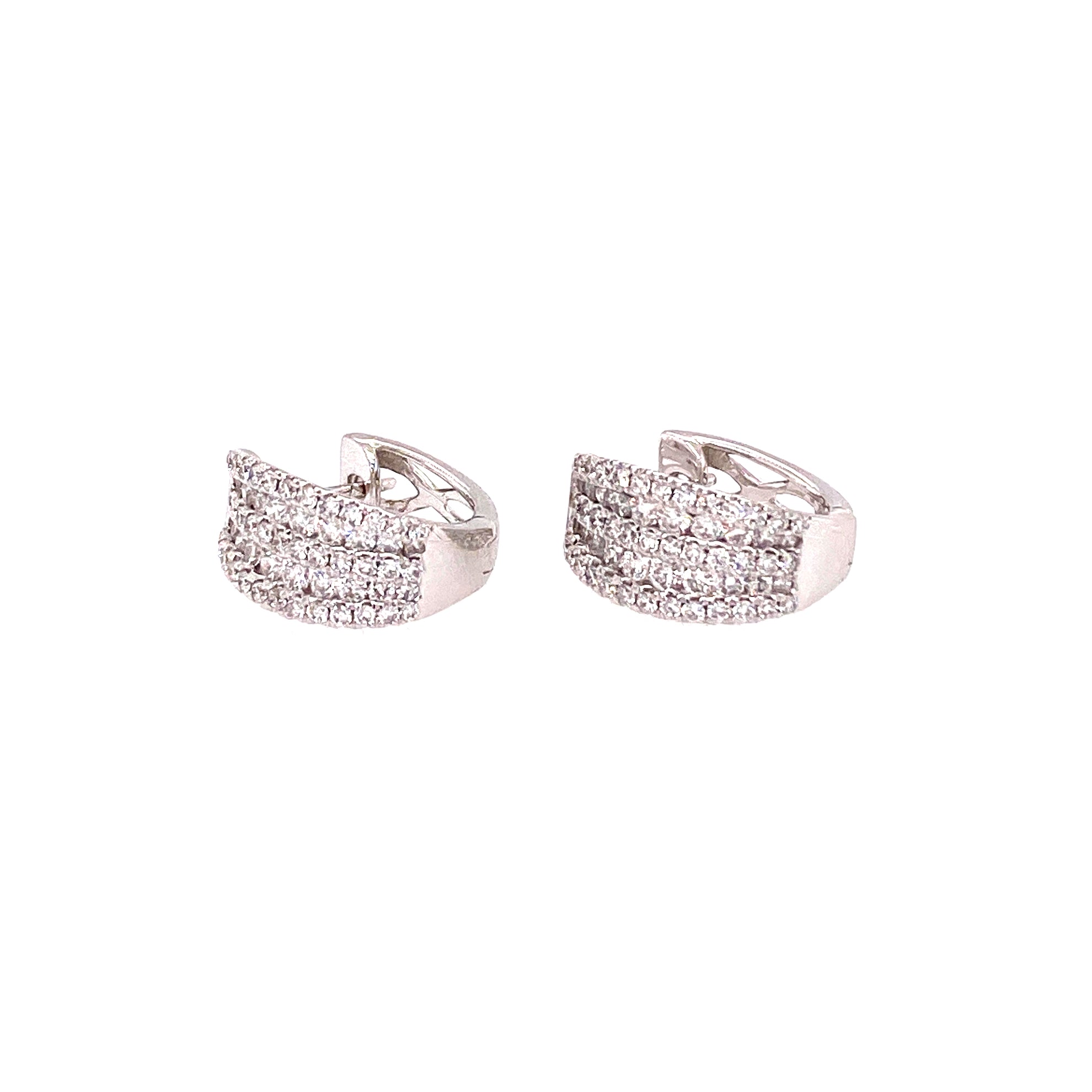 Elle Diamond Cluster Mini Hoops in 18k white gold