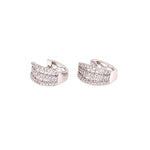 Load image into Gallery viewer, Elle Diamond Cluster Mini Hoops in 18k white gold
