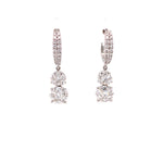 Load image into Gallery viewer, Cami Hoop and Dangle Earrings in 18k white gold with diamonds
