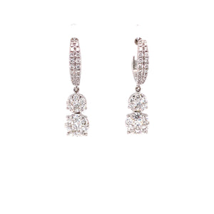 Cami Hoop and Dangle Earrings in 18k white gold with diamonds