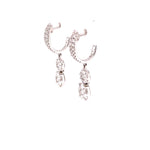 Load image into Gallery viewer, Cami Hoop and Dangle Earrings in 18k white gold with diamonds
