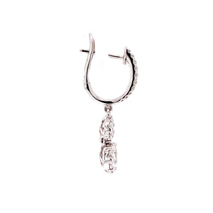 Cami Hoop and Dangle Earrings in 18k white gold with diamonds