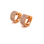 Load image into Gallery viewer, Jules Mini Hoops in 18k rose gold with diamonds
