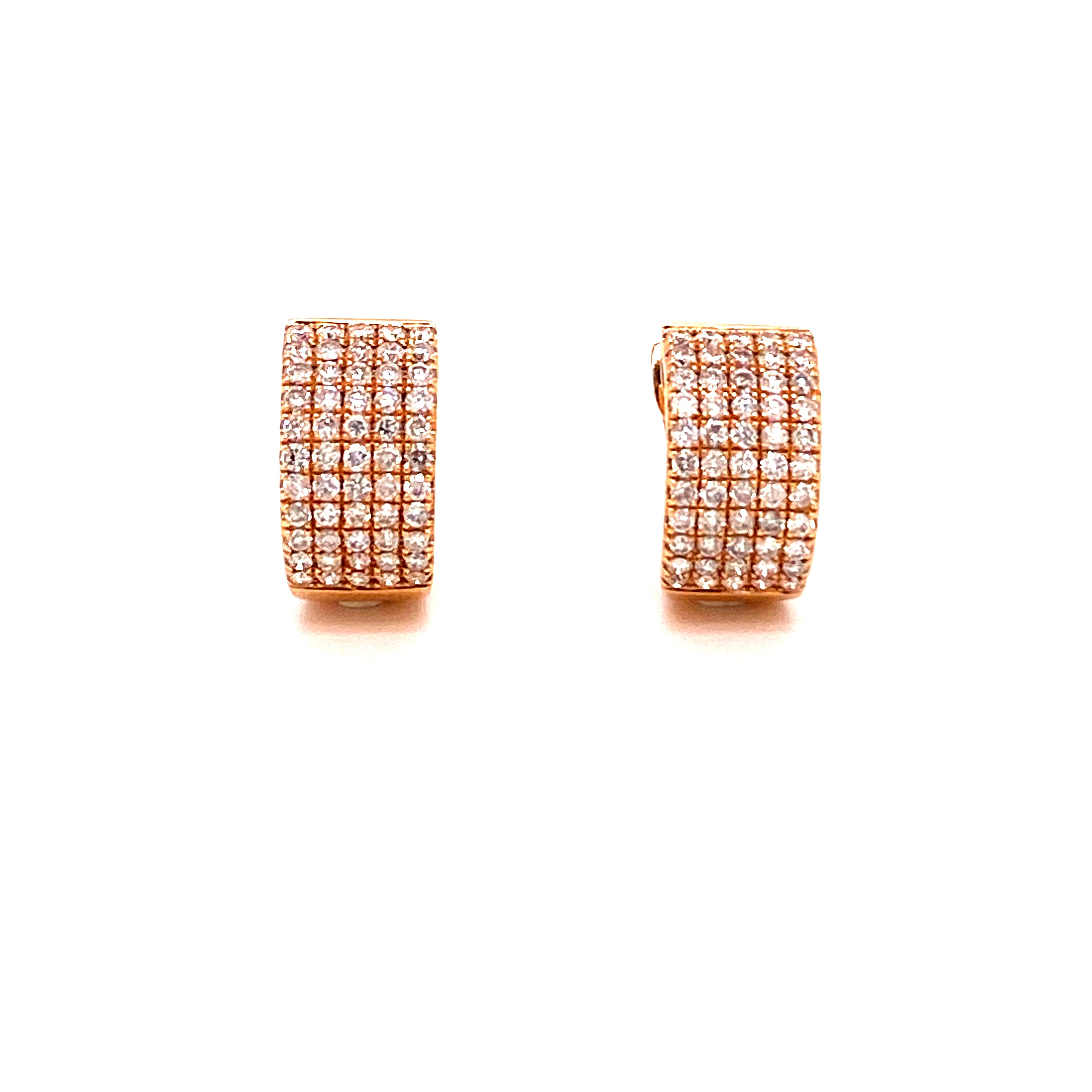 Jules Mini Hoops in 18k rose gold with diamonds