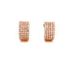 Load image into Gallery viewer, Jules Mini Hoops in 18k rose gold with diamonds
