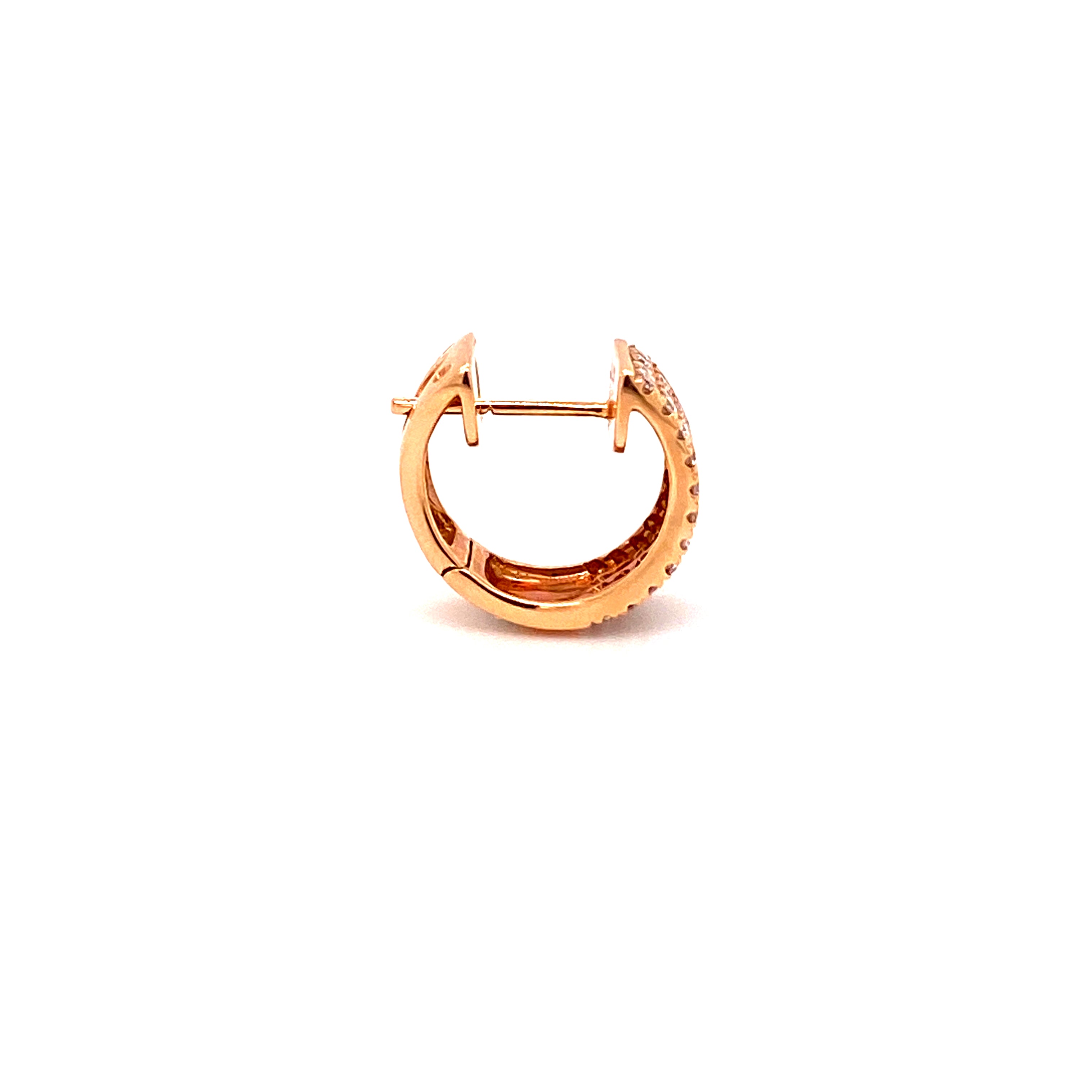 Jules Mini Hoops in 18k rose gold with diamonds