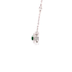 Load image into Gallery viewer, Kira Emerald Necklace in 18k white gold with round brilliant diamonds
