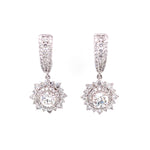 Load image into Gallery viewer, Rae Hoop and Dangle Earrings in 18k white gold with diamonds
