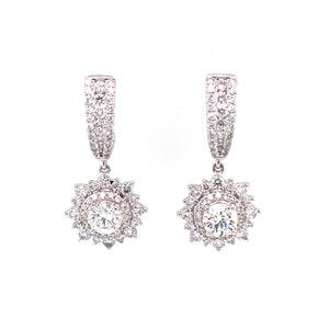 Rae Hoop and Dangle Earrings in 18k white gold with diamonds