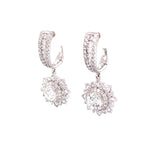 Load image into Gallery viewer, Rae Hoop and Dangle Earrings in 18k white gold with diamonds
