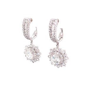 Rae Hoop and Dangle Earrings in 18k white gold with diamonds