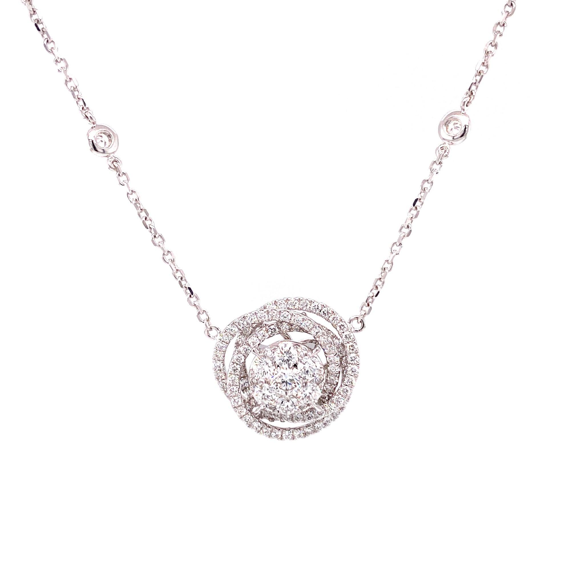 Rosalind Necklace in 18k white gold with diamonds