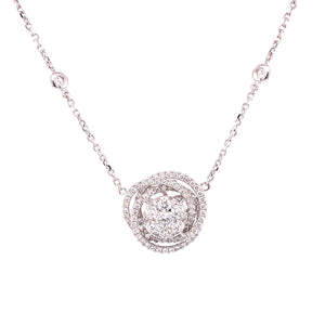 Rosalind Necklace in 18k white gold with diamonds