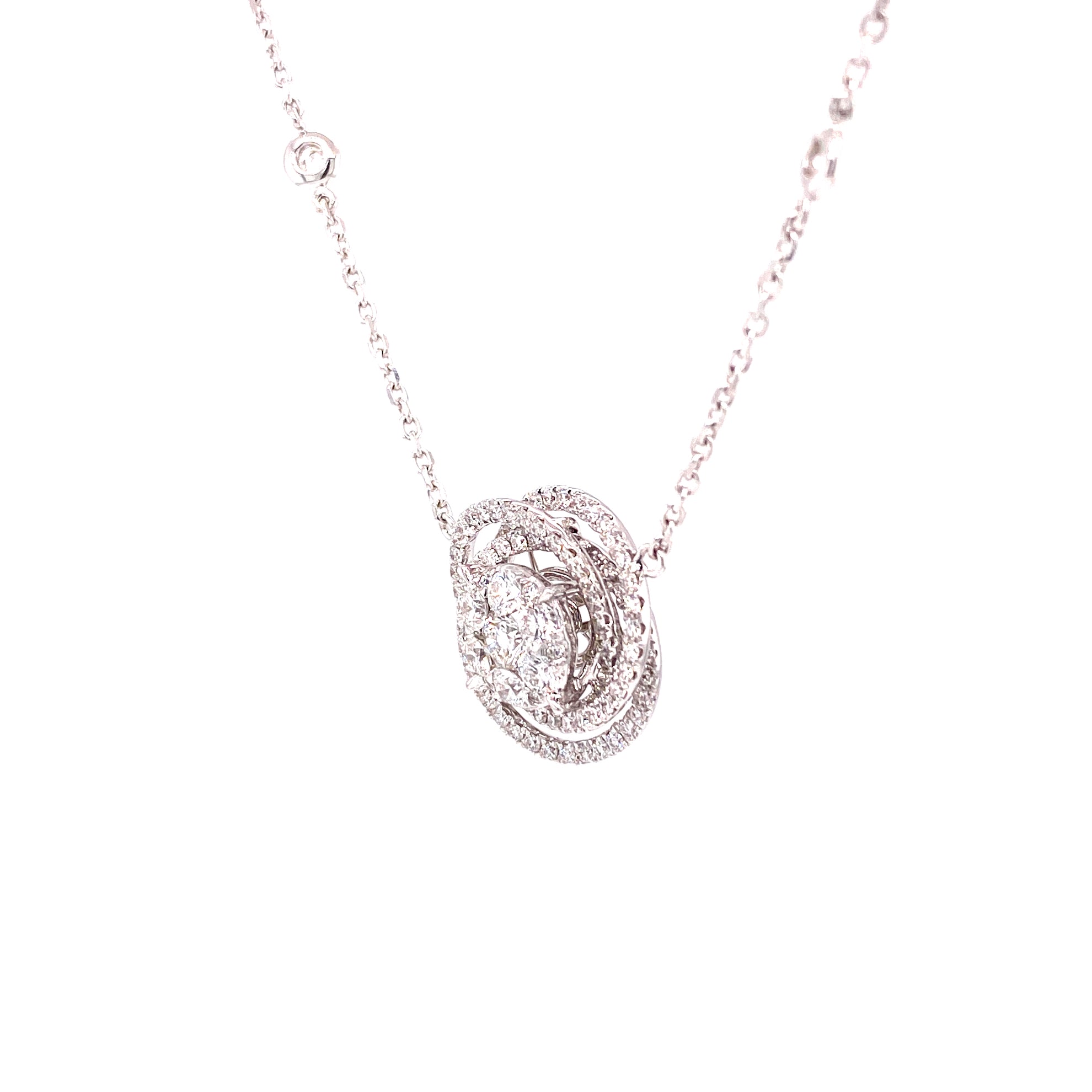 Rosalind Necklace in 18k white gold with diamonds