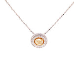 Load image into Gallery viewer, Sophie Yellow Diamond Pendant in 18k white gold with round brilliant diamonds
