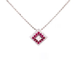 Load image into Gallery viewer, Vera Ruby Pendant in 18k white gold with diamonds
