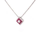 Load image into Gallery viewer, Vera Ruby Pendant in 18k white gold with diamonds
