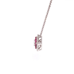 Vera Ruby Pendant in 18k white gold with diamonds