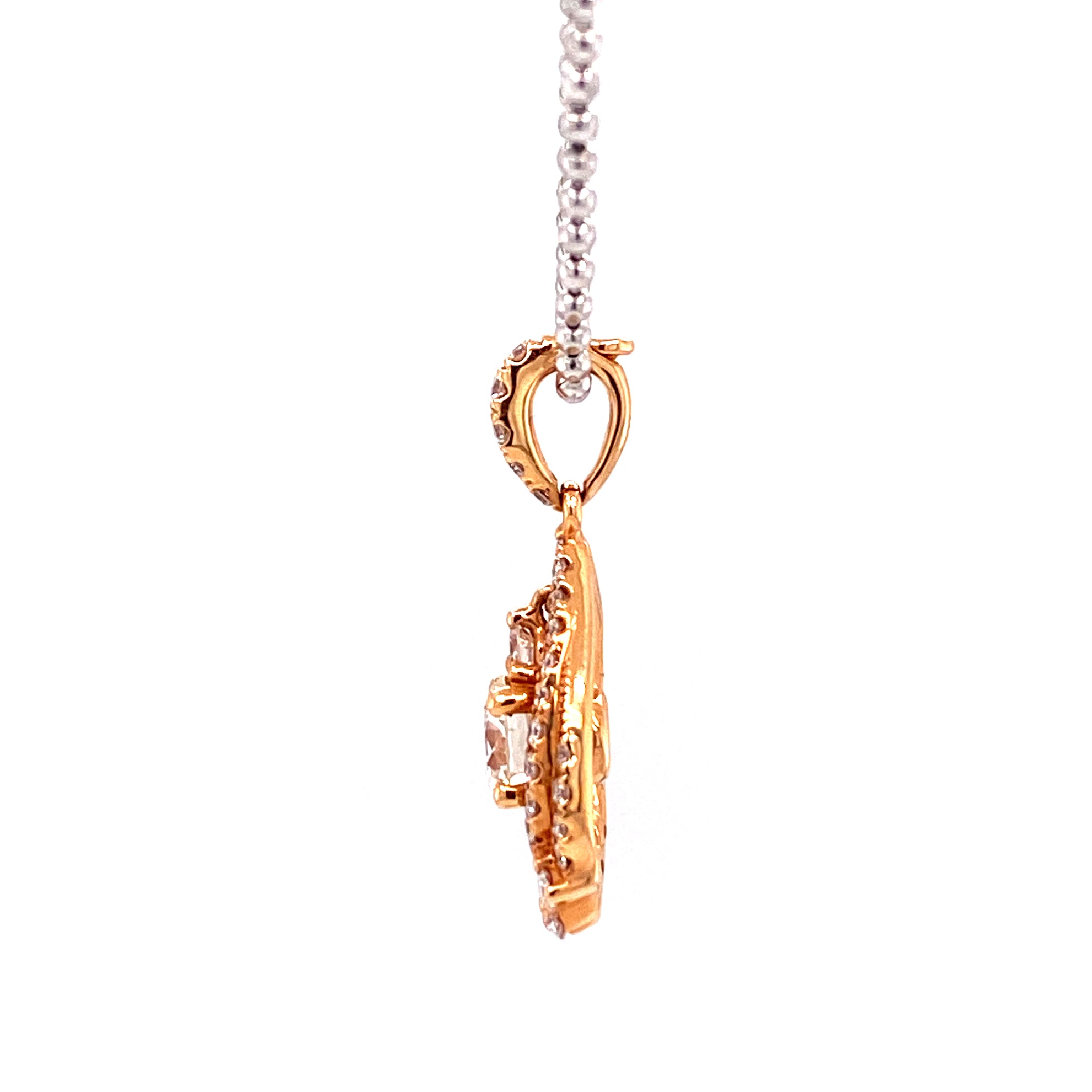 Felicia Pendant in 18k rose gold with diamonds