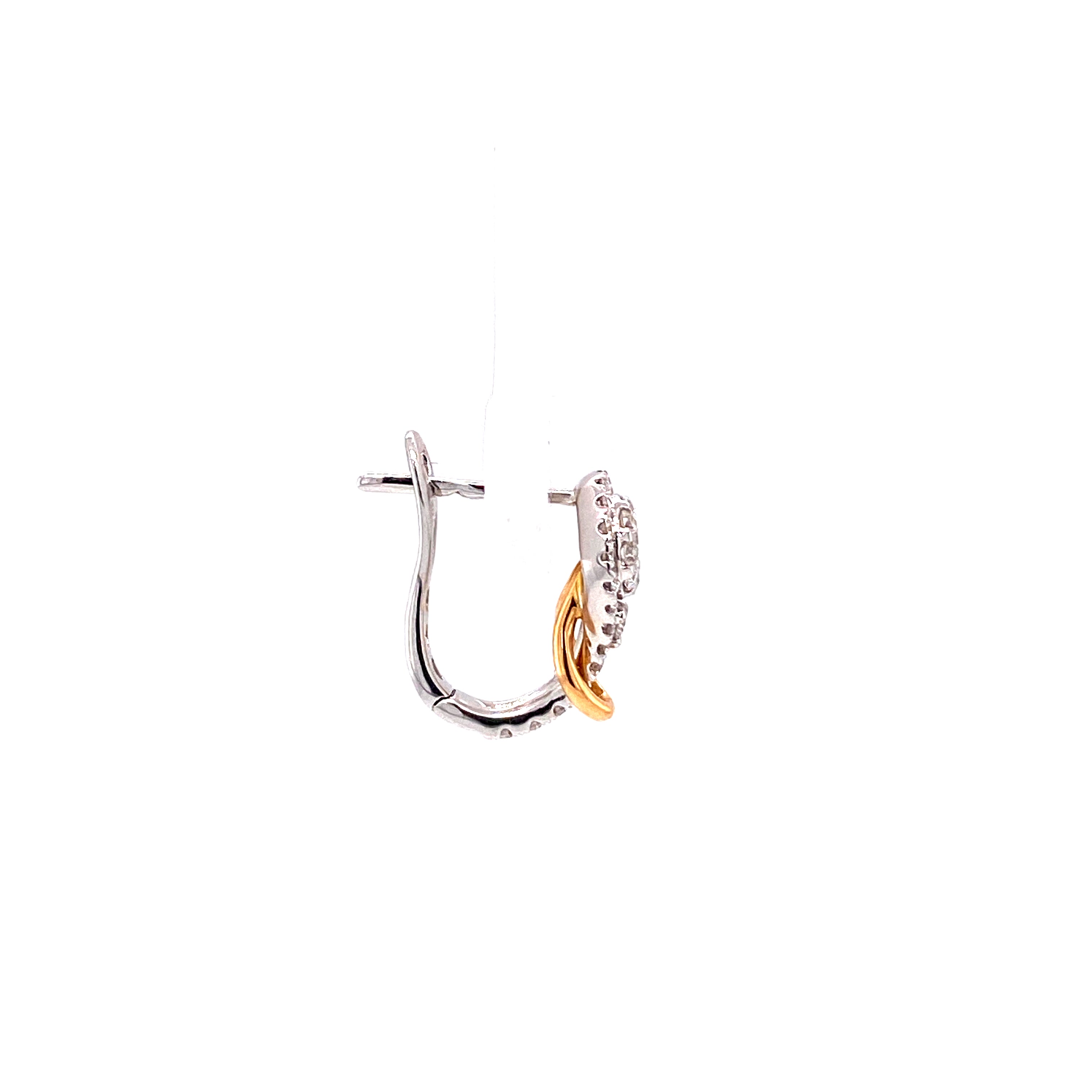 Ellis Mini Hoop Earrings in 18k white and rose gold with diamonds