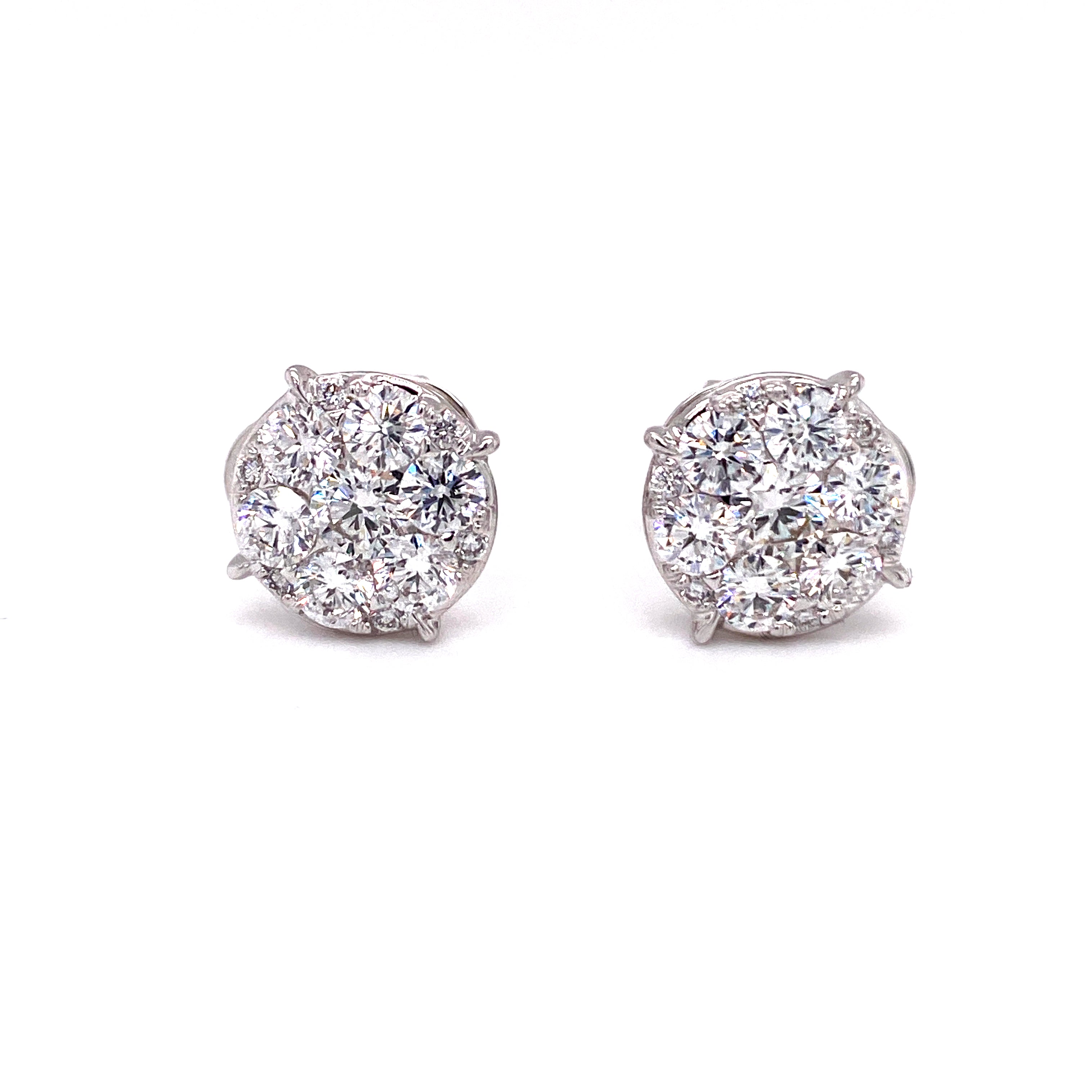 Danica Stud Earrings in 18k white gold with diamonds