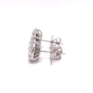 Danica Stud Earrings in 18k white gold with diamonds