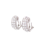 Load image into Gallery viewer, Marley Diamond Cluster Mini Hoops in 18k white gold with diamonds
