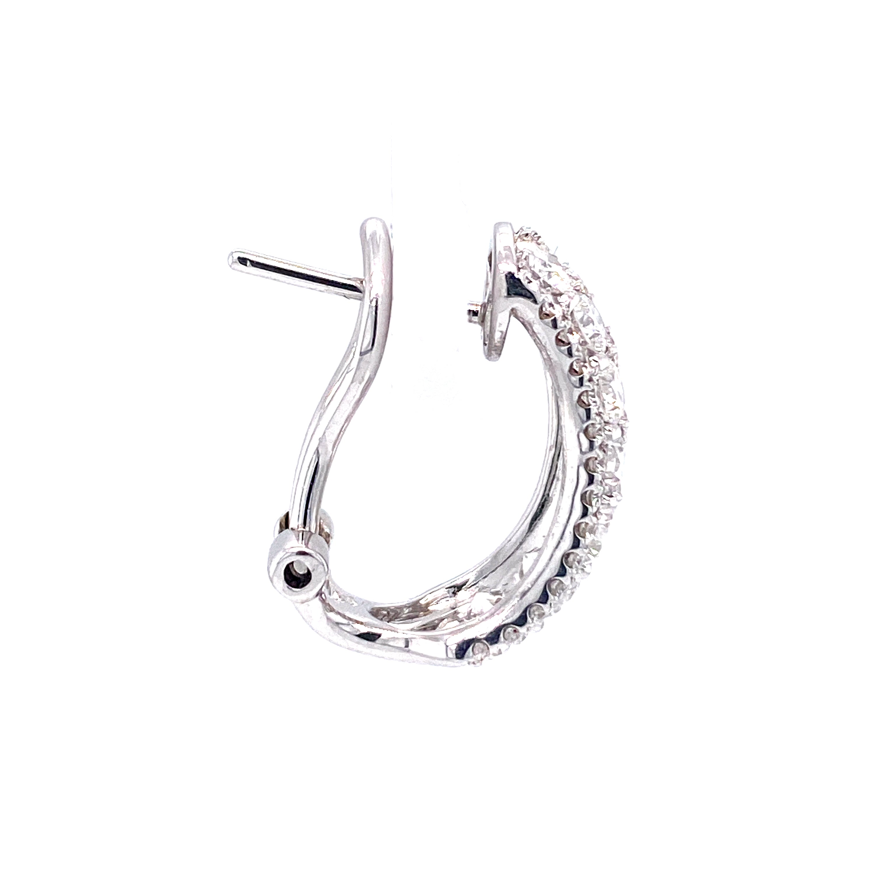 Marley Diamond Cluster Mini Hoops in 18k white gold with diamonds