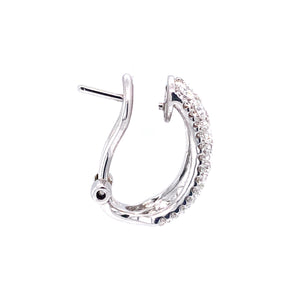 Marley Diamond Cluster Mini Hoops in 18k white gold with diamonds