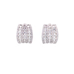 Load image into Gallery viewer, Winnie Diamond Cluster Mini Hoops in 18k white gold
