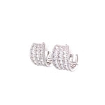 Load image into Gallery viewer, Winnie Diamond Cluster Mini Hoops in 18k white gold
