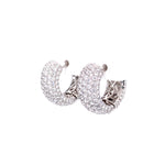 Load image into Gallery viewer, Diana Diamond Cluster Thick Mini Hoops in 18k white gold
