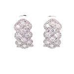 Load image into Gallery viewer, Emma Mini Hoop Earrings in 18k white gold with diamonds
