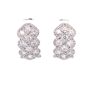 Emma Mini Hoop Earrings in 18k white gold with diamonds