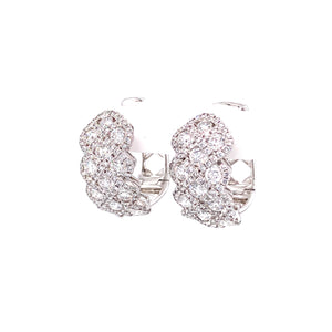 Emma Mini Hoop Earrings in 18k white gold with diamonds