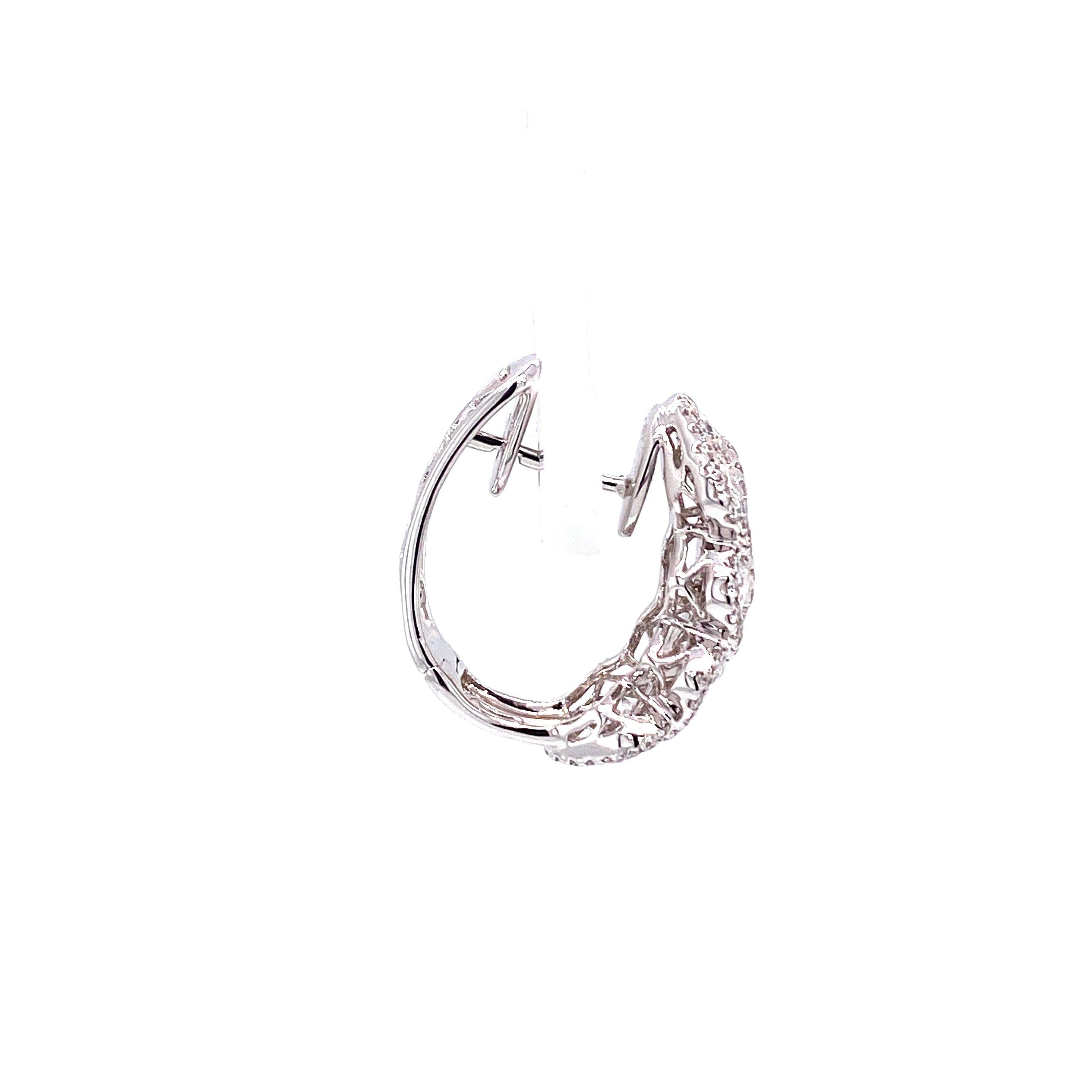 Emma Mini Hoop Earrings in 18k white gold with diamonds