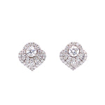 Load image into Gallery viewer, Braelynn Stud Earrings in 18k white gold with diamonds
